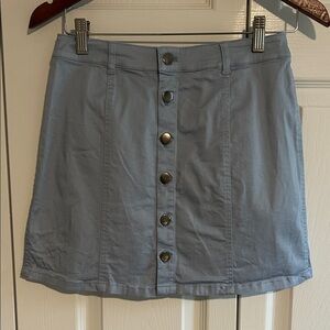 Forever 21 Sky Blue Button-Front Mini Skirt